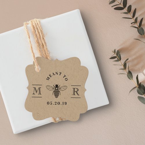 Elegant Meant to Bee Honey Wedding Kraft Favor Tags