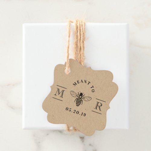 Elegant Meant to Bee Honey Wedding Kraft Favor Tags