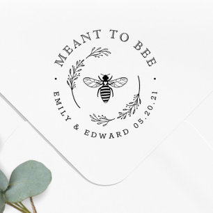 Elegant Meant to Bee Wedding Favor Rubber Stamp