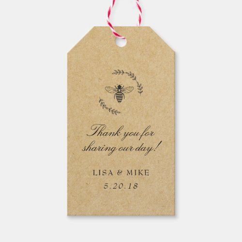Elegant Meant to Bee Wedding Favor Thank You Kraft Gift Tags