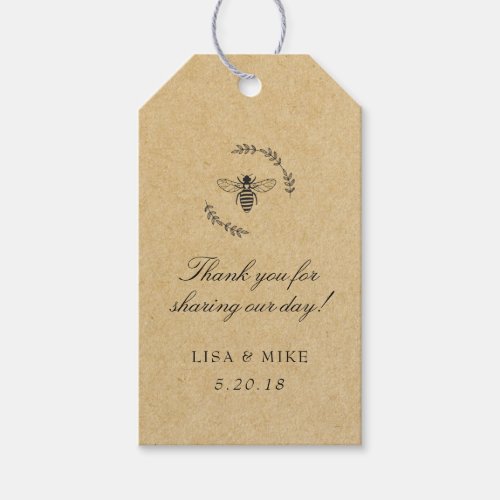 Elegant Meant to Bee Wedding Favor Thank You Kraft Gift Tags