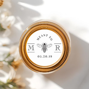 Elegant Meant to Bee Wedding Honey Jar Favor Classic Round Sticker