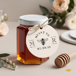 Elegant Meant to Bee Wedding Honey Jar Favor Self-inking Stamp<br><div class="desc">Custom-designed honey wedding favor stamp featuring classic and elegant "Meant to Bee" design. Personalize this wedding favor stamp with bride and grooms' initials/ monogram and wedding date. Perfect on gift tags,  labels,  favor bags,  and more!</div>