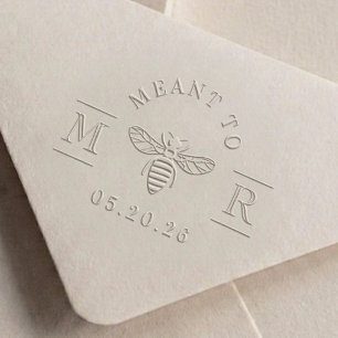 Elegant Meant to Bee Wedding Monogram Embosser