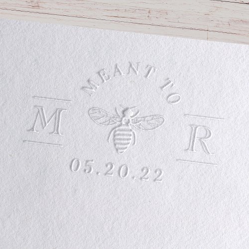 Elegant Meant to Bee Wedding Monogram Embosser
