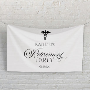 Elegant Medical Caduceus Retirement Party Banner