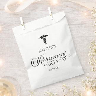 Elegant Medical Caduceus Retirement Party Favor Bag