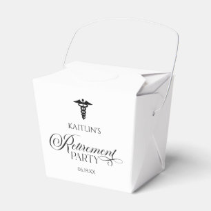 Elegant Medical Caduceus Retirement Party Favor Boxes