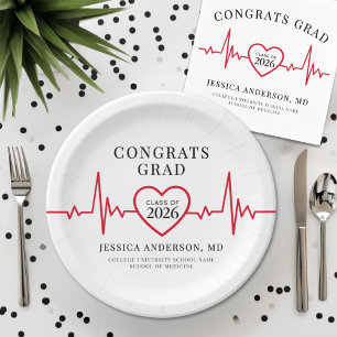 Elegant Medical Graduation Party Paper Plates