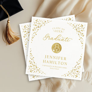 Elegant Medical Nursing School Graduation Napkins