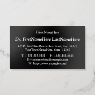 Elegant Medical Professional Foil Business Card