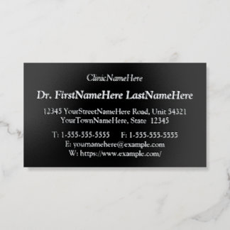 Elegant Medical Professional Foil Business Card