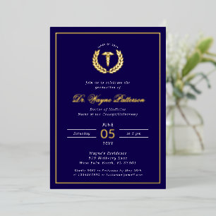 Elegant Medical School Graduation Party Foil Invitation