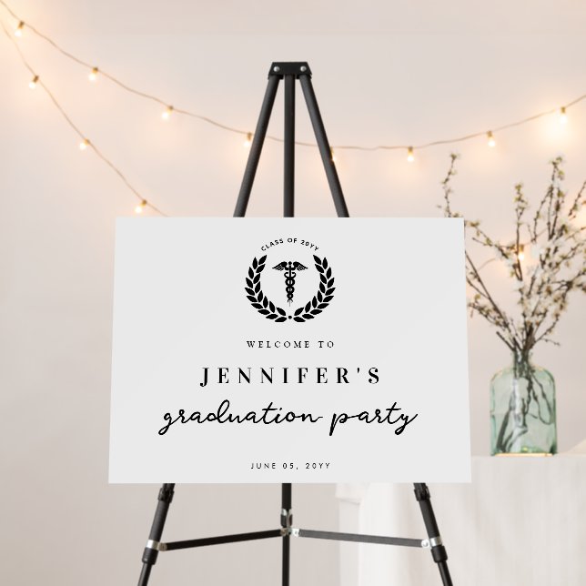 Elegant Medical School Graduation Welcome Sign (In Situ (Stand))