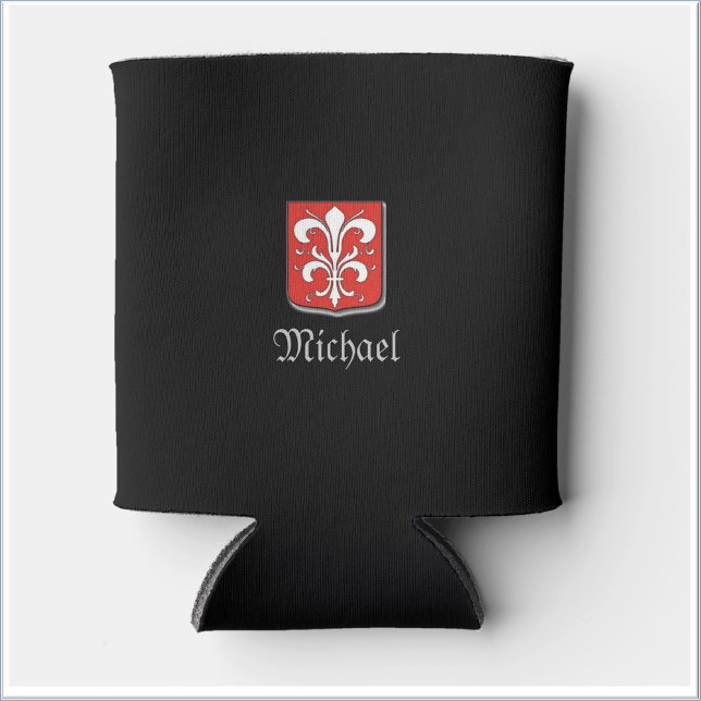 Elegant Medieval Black and Red Knight Shield Can Cooler (Creator Uploaded)