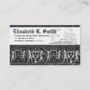 Elegant Medieval Embroidery Romantic Pattern Business Card