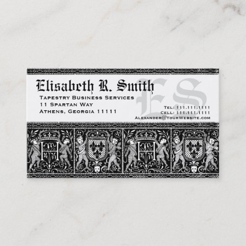 Elegant Medieval Embroidery Romantic Pattern Business Card