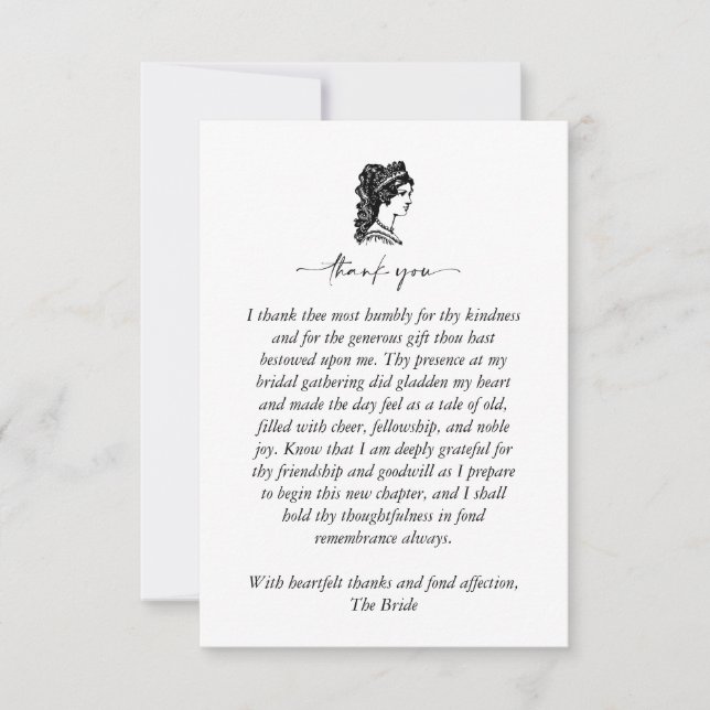 Elegant Medieval Fantasy Wedding Thank You Card (Front)