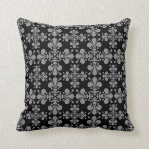 Elegant medieval Fleur De Lis pattern Throw Pillow