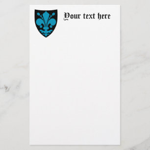 Elegant medieval Fleur De Lis shield Stationery