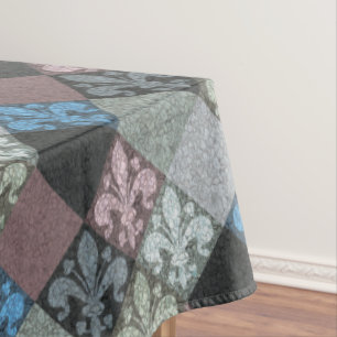 Elegant Medieval Fleur de Lys Pattern Tablecloth