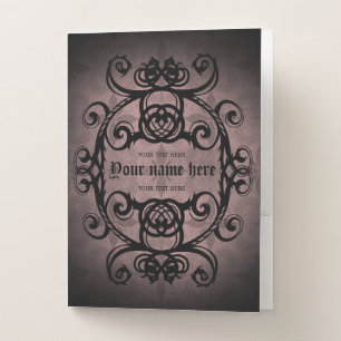 Elegant medieval pattern pocket folder