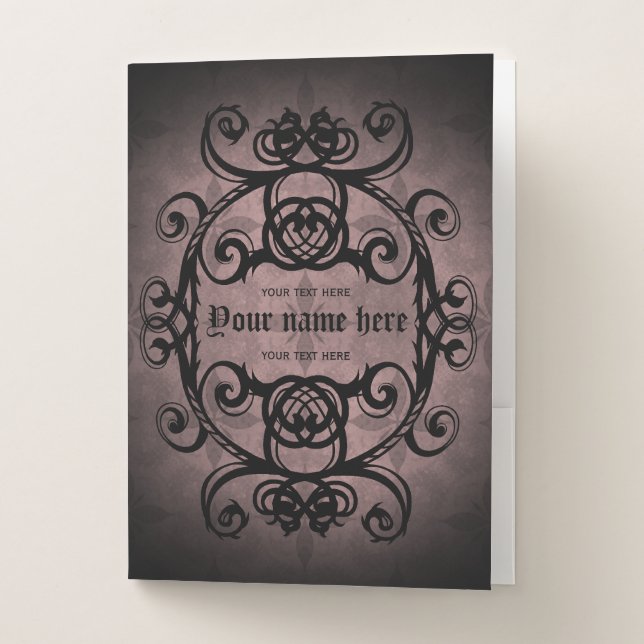 Elegant medieval pattern pocket folder (Front)