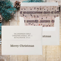 Elegant Medieval Vintage Sheet Music Christmas