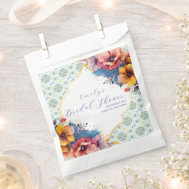 Elegant Mediterranean Art Bridal Shower Favor Bag (Clipped)