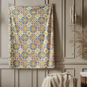 Elegant Mediterranean Blanket Classic Tile Motif