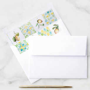 Elegant Mediterranean Citrus Envelope Liner