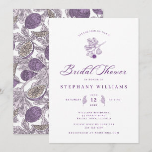 Elegant Mediterranean Fig Bridal Shower invitation