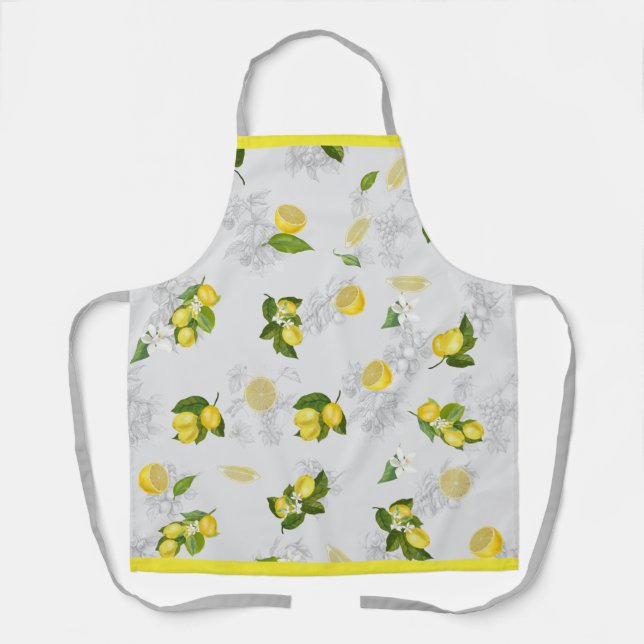 Elegant Mediterranean Lemon Apron  (Front)