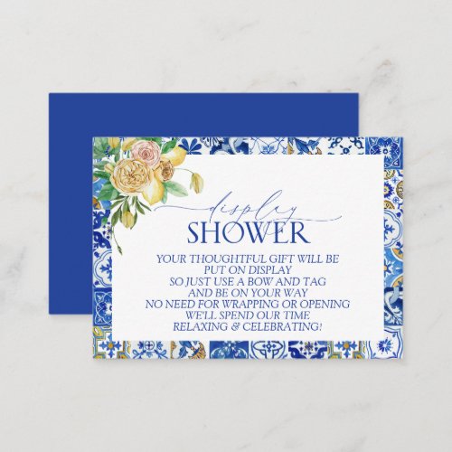 Elegant Mediterranean Lemon Display Bridal Shower Enclosure Card