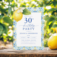 Elegant Mediterranean Lemon Floral 30th Birthday