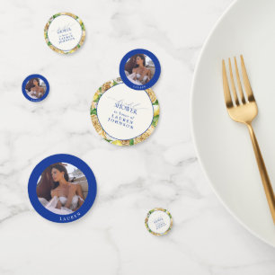 Elegant Mediterranean Lemon Floral Bridal Shower Confetti