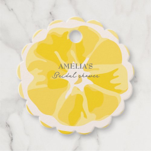 Elegant Mediterranean Lemon Floral Bridal Shower  Favor Tags