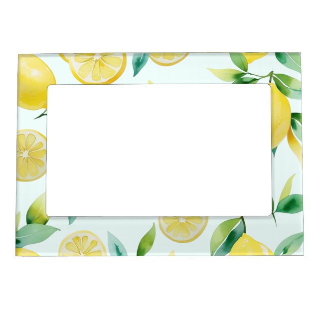 Elegant Mediterranean Lemon Floral Bridal Shower   Magnetic Frame (Front)
