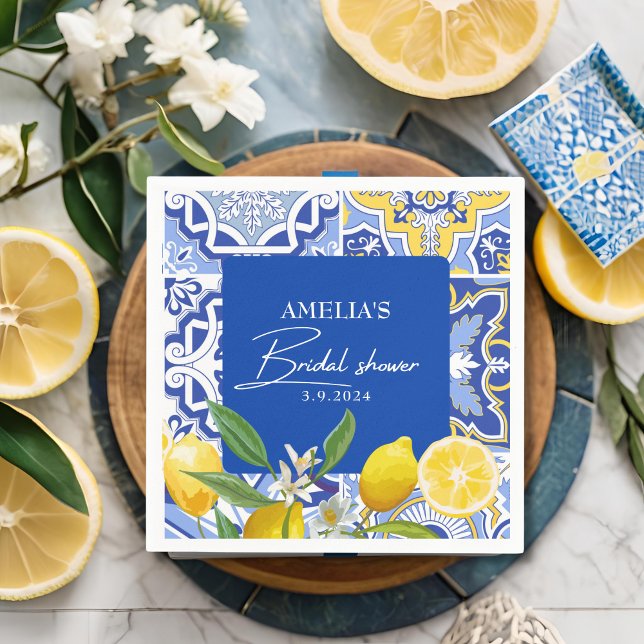 Elegant Mediterranean Lemon Floral Bridal Shower  Napkins (Creator Uploaded)