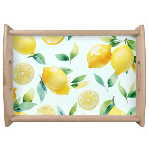 Elegant Mediterranean Lemon Floral Bridal Shower   Serving Tray