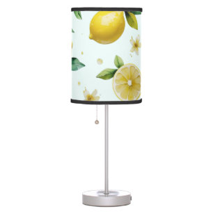 Elegant Mediterranean Lemon Floral Bridal Shower Table Lamp