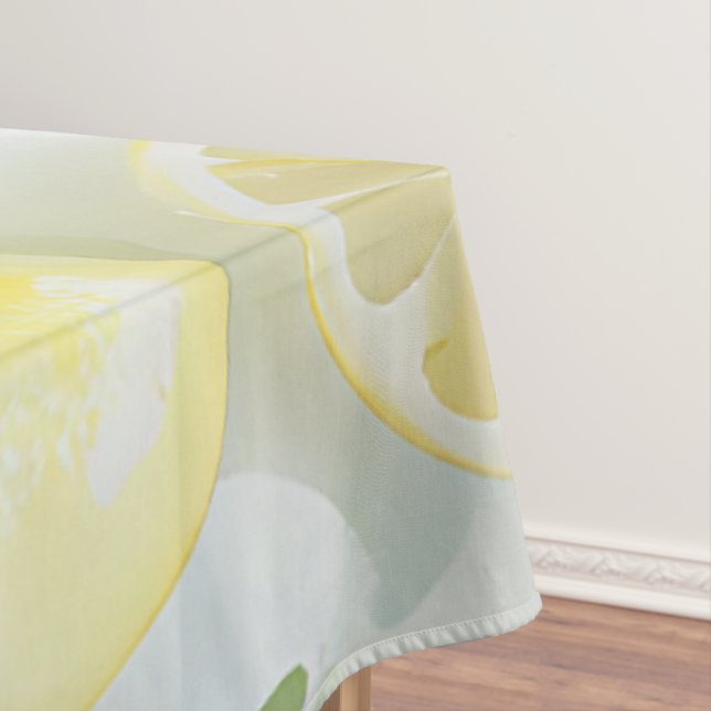 Elegant Mediterranean Lemon Floral Bridal Shower   Tablecloth (In Situ)
