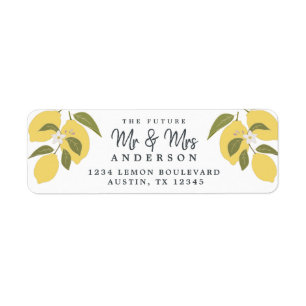Elegant Mediterranean Lemon Return Address Label