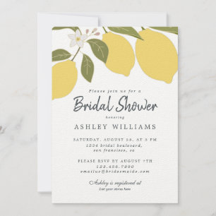 Elegant Mediterranean Lemon Theme Bridal Shower Invitation