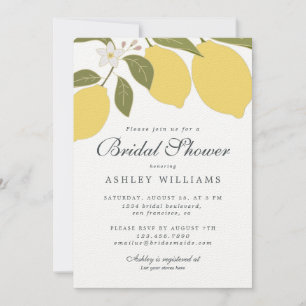 Elegant Mediterranean Lemon Theme Bridal Shower Invitation