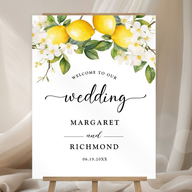 Elegant Mediterranean Lemon Wedding  Foam Board (Creator Uploaded)