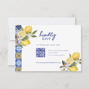 Elegant Mediterranean Lemon Wedding QR code RSVP