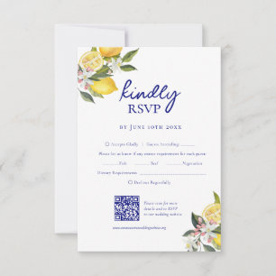 Elegant Mediterranean Lemon Wedding QR code RSVP