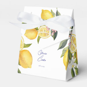 Elegant  Mediterranean Lemons Destination Wedding Favor Boxes