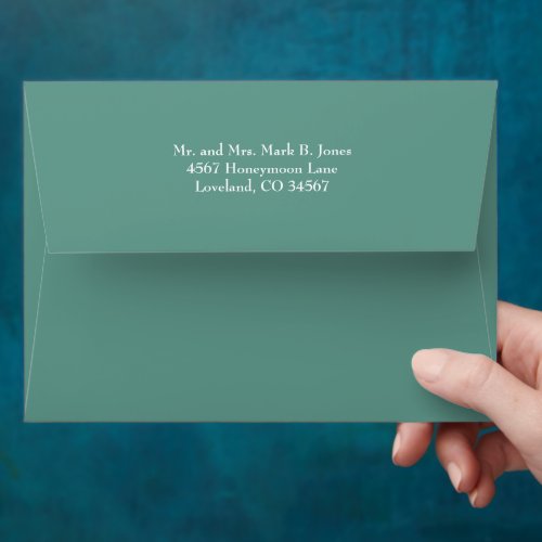 Elegant Medium Teal Mint Green   Envelope